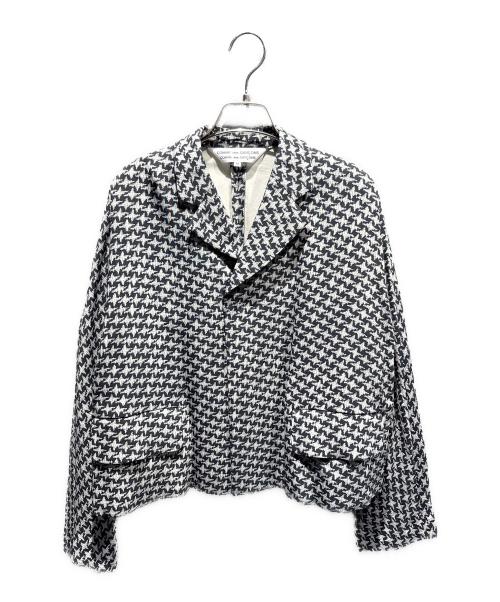 COMME des GARCONS COMME des GARCONS（コムデギャルソン コムデギャルソン）COMME des GARCONS COMME des GARCONS (コムデギャルソン コムデギャルソン) 千鳥格子柄クロップドジャケット グレー×ブラック サイズ:Mの古着・服飾アイテム