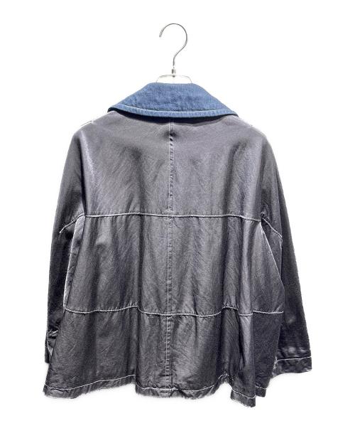 tricot COMME des GARCONS（トリココムデギャルソン）tricot COMME des GARCONS (トリココムデギャルソン) 製品染めカバーオールジャケット ブラック×ネイビー サイズ:Mの古着・服飾アイテム