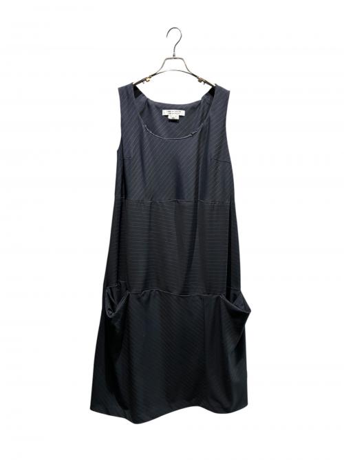 COMME des GARCONS COMME des GARCONS（コムデギャルソン コムデギャルソン）COMME des GARCONS COMME des GARCONS (コムデギャルソン コムデギャルソン) 変形ピンストライプノースリーブワンピース ネイビー サイズ:Sの古着・服飾アイテム