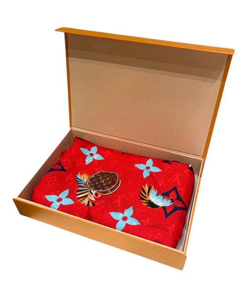 LOUIS VUITTON（ルイ ヴィトン）LOUIS VUITTON (ルイ ヴィトン) モノグラム タイガープリントストール レッド サイズ:-の古着・服飾アイテム