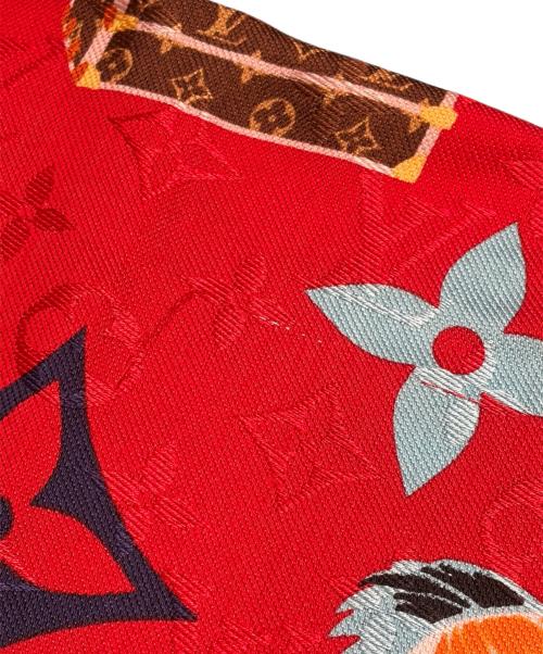 LOUIS VUITTON（ルイ ヴィトン）LOUIS VUITTON (ルイ ヴィトン) モノグラム タイガープリントストール レッド サイズ:-の古着・服飾アイテム