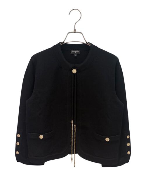 CHANEL（シャネル）CHANEL (シャネル) CCチャームカーディガン ブラック サイズ:38の古着・服飾アイテム
