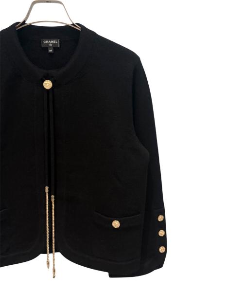 CHANEL（シャネル）CHANEL (シャネル) CCチャームカーディガン ブラック サイズ:38の古着・服飾アイテム