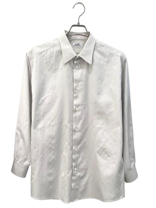 HERMES（エルメス）HERMES (エルメス) セリエボタン織り柄レギュラーシャツ グレー サイズ:43の古着・服飾アイテム