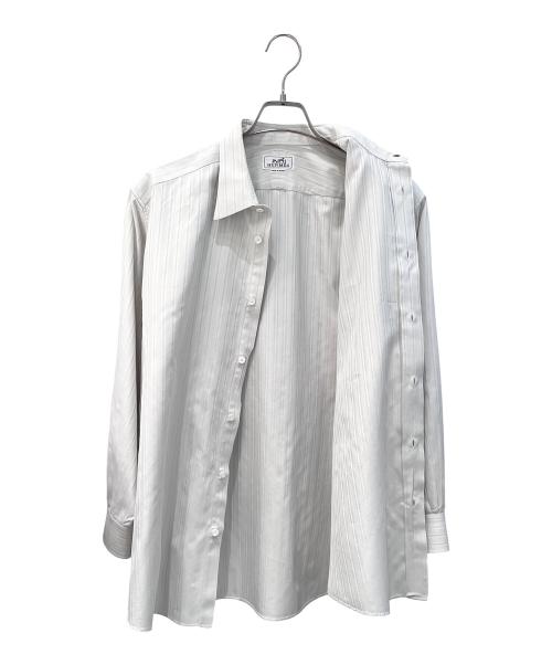 HERMES（エルメス）HERMES (エルメス) セリエボタン織り柄レギュラーシャツ グレー サイズ:43の古着・服飾アイテム
