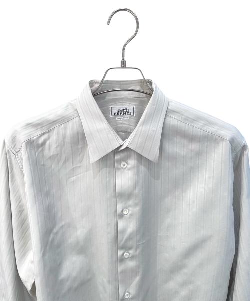 HERMES（エルメス）HERMES (エルメス) セリエボタン織り柄レギュラーシャツ グレー サイズ:43の古着・服飾アイテム