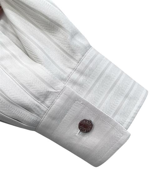 HERMES（エルメス）HERMES (エルメス) セリエボタン織り柄レギュラーシャツ グレー サイズ:43の古着・服飾アイテム