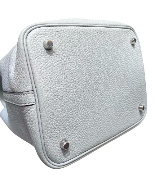 HERMES（エルメス）HERMES (エルメス) ピコタンロックMM/シルバー金具/トリヨンクレマンス/ブルーペール/Y刻印 ブルーペールの古着・服飾アイテム