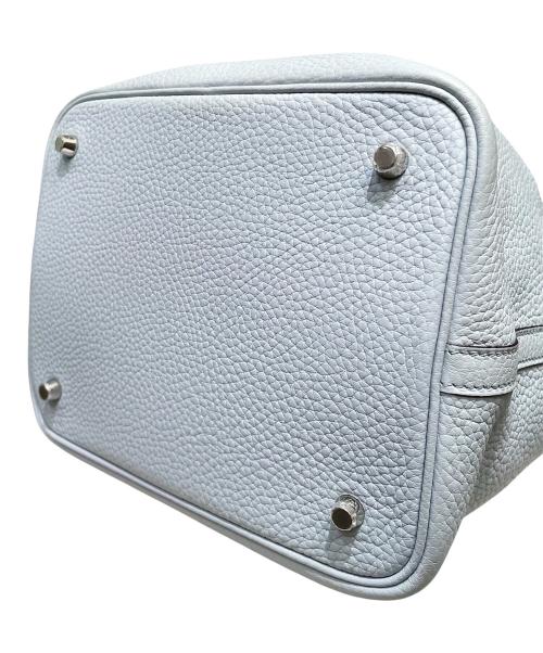 HERMES（エルメス）HERMES (エルメス) ピコタンロックMM/シルバー金具/トリヨンクレマンス/ブルーペール/Y刻印 ブルーペールの古着・服飾アイテム