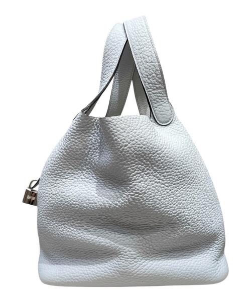 HERMES（エルメス）HERMES (エルメス) ピコタンロックMM/シルバー金具/トリヨンクレマンス/ブルーペール/Y刻印 ブルーペールの古着・服飾アイテム