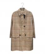 HERMESエルメス）の古着「セリエボタンチェックステンカラーコート」｜ブラウン