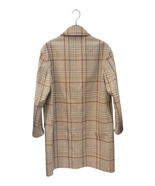 HERMES（エルメス）HERMES (エルメス) セリエボタンチェックステンカラーコート ブラウン サイズ:48の古着・服飾アイテム