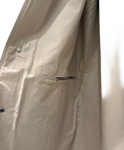 HERMES（エルメス）HERMES (エルメス) セリエボタンチェックステンカラーコート ブラウン サイズ:48の古着・服飾アイテム