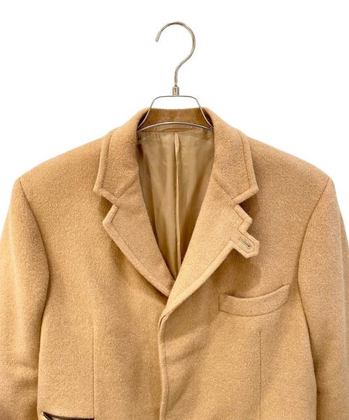 HERMES（エルメス）HERMES (エルメス) 切り替えレザーカラーカシミヤコート キャメル サイズ:SIZE50の古着・服飾アイテム