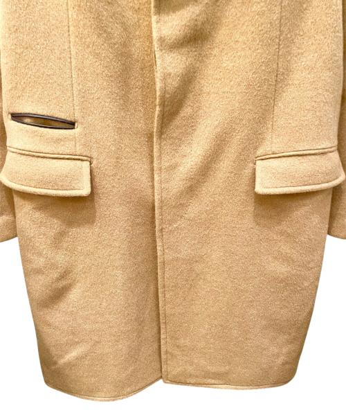 HERMES（エルメス）HERMES (エルメス) 切り替えレザーカラーカシミヤコート キャメル サイズ:SIZE50の古着・服飾アイテム