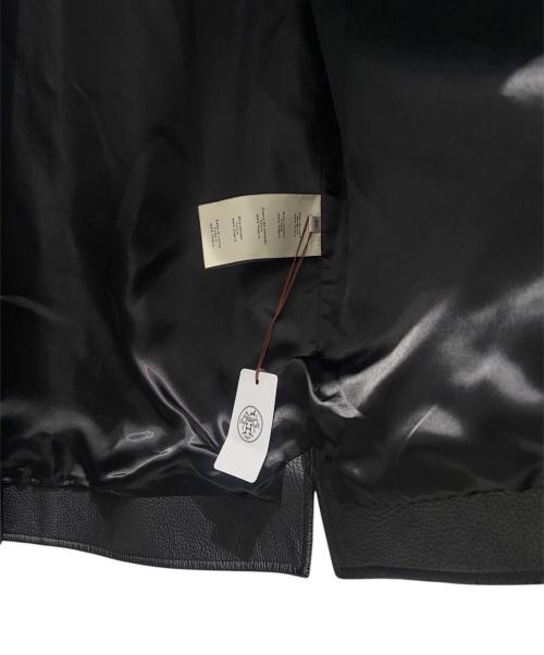 HERMES（エルメス）HERMES (エルメス) ディアスキンレザーオーバーシャツ ブラック サイズ:52の古着・服飾アイテム