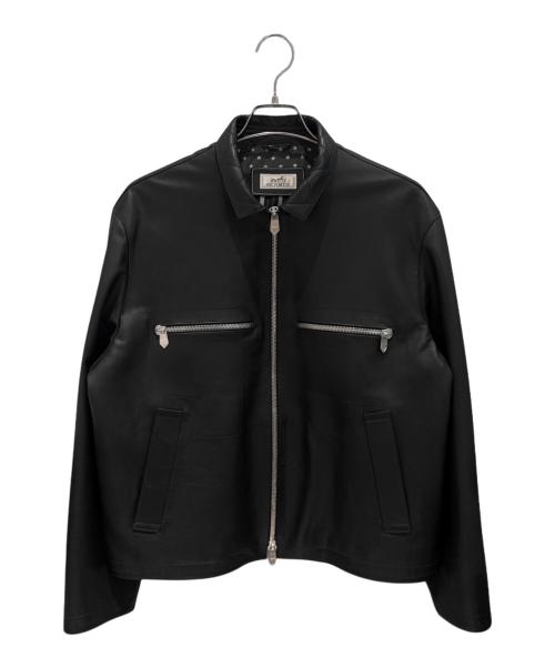 HERMES（エルメス）HERMES (エルメス) レザージャケット/シュヴァルパンクバンダナ ブラック サイズ:50の古着・服飾アイテム