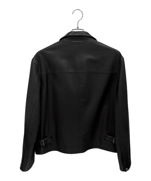 HERMES（エルメス）HERMES (エルメス) レザージャケット/シュヴァルパンクバンダナ ブラック サイズ:50の古着・服飾アイテム