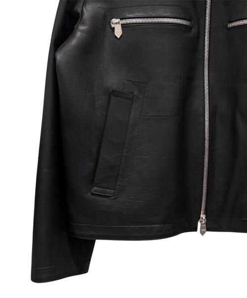 HERMES（エルメス）HERMES (エルメス) レザージャケット/シュヴァルパンクバンダナ ブラック サイズ:50の古着・服飾アイテム