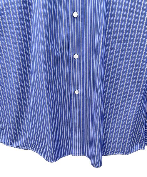 HERMES（エルメス）HERMES (エルメス) ゴールドセリアボタン ストライプシャツ ブルー サイズ:SIZE 39-15 1/2の古着・服飾アイテム