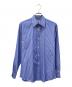 HERMES（エルメス）の古着「ゴールドセリアボタン ストライプシャツ」｜ブルー