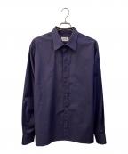 HERMESエルメス）の古着「ジャカード織り長袖シャツ」｜ネイビー