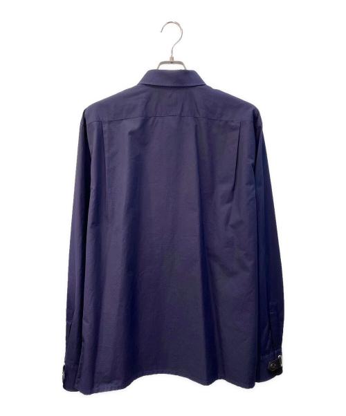 HERMES（エルメス）HERMES (エルメス) ジャカード織り長袖シャツ ネイビー サイズ:43の古着・服飾アイテム