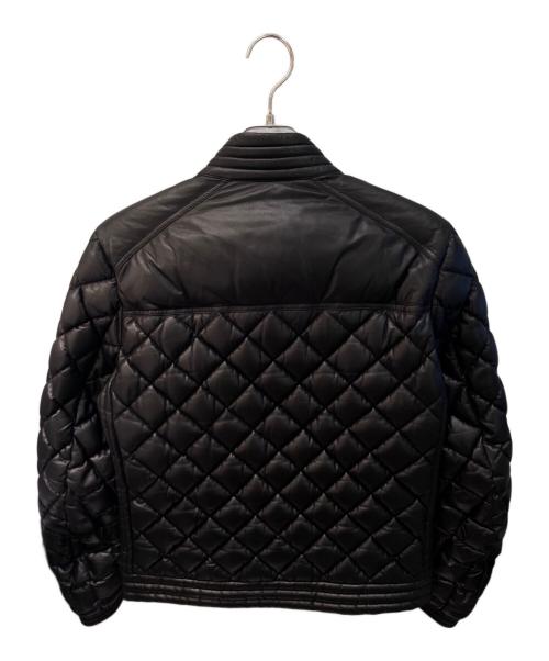 MONCLER（モンクレール）MONCLER (モンクレール) レザーキルティングダウンジャケット ブラック サイズ:1の古着・服飾アイテム