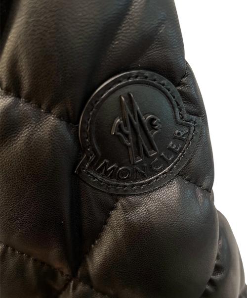 MONCLER（モンクレール）MONCLER (モンクレール) レザーキルティングダウンジャケット ブラック サイズ:1の古着・服飾アイテム