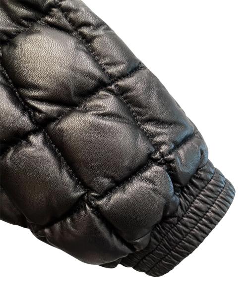 MONCLER（モンクレール）MONCLER (モンクレール) レザーキルティングダウンジャケット ブラック サイズ:1の古着・服飾アイテム
