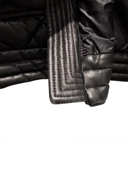 MONCLER（モンクレール）MONCLER (モンクレール) レザーキルティングダウンジャケット ブラック サイズ:1の古着・服飾アイテム