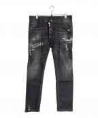 DSQUARED2ディースクエアード）の古着「BLACK PIONER WASH SKATER JEANS」｜ブラック