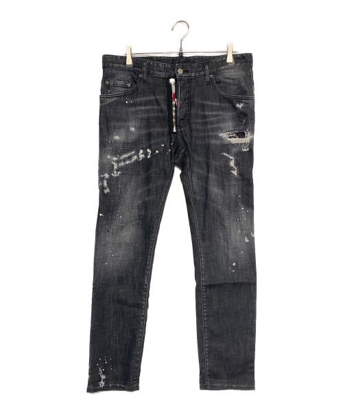 DSQUARED2（ディースクエアード）DSQUARED2 (ディースクエアード) BLACK PIONER WASH SKATER JEANS ブラック サイズ:50の古着・服飾アイテム