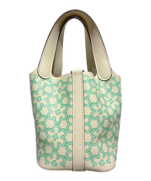 HERMES（エルメス）HERMES (エルメス) ピコタンロックミクロラッキー デイジー ホワイト×ミントグリーン サイズ:ミクロの古着・服飾アイテム