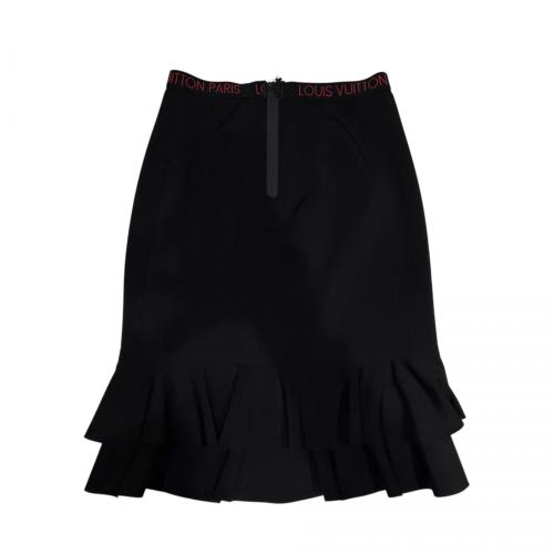 LOUIS VUITTON（ルイ ヴィトン）LOUIS VUITTON (ルイ ヴィトン) ウエストロゴ ボンディングスカート ブラック サイズ:34の古着・服飾アイテム
