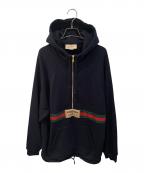 GUCCIグッチ）の古着「ウェブ&GUCCIラベル付きスウェットシャツ」｜ネイビー
