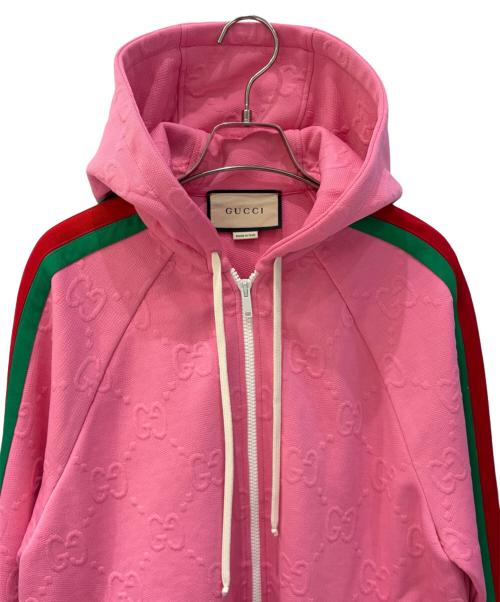 GUCCI（グッチ）GUCCI (グッチ) GG ジャージー ジャカード ジップジャケット ショッキングピンク サイズ:Ｓの古着・服飾アイテム