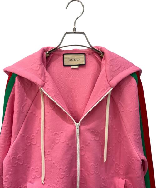 GUCCI（グッチ）GUCCI (グッチ) GG ジャージー ジャカード ジップジャケット ショッキングピンク サイズ:Ｓの古着・服飾アイテム
