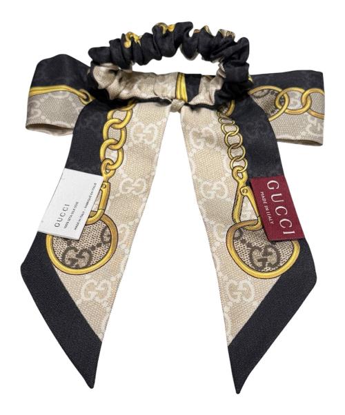 GUCCI（グッチ）GUCCI (グッチ) シュシュ ブラック×ゴールドの古着・服飾アイテム