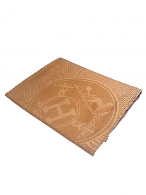 HERMES（エルメス）HERMES (エルメス) ニューリブリス ストール ブラウンの古着・服飾アイテム