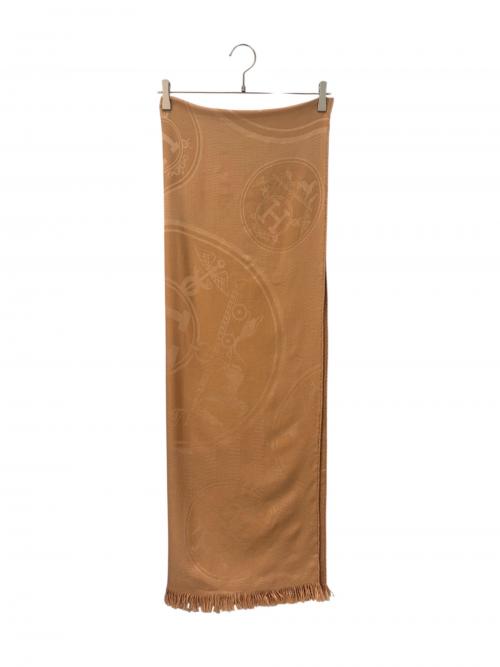 HERMES（エルメス）HERMES (エルメス) ニューリブリス ストール ブラウンの古着・服飾アイテム