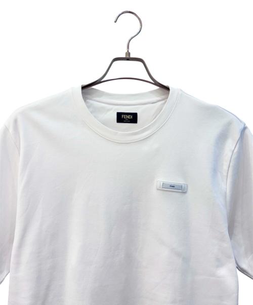 FENDI（フェンディ）FENDI (フェンディ) ロゴラベル カットソー ホワイト サイズ:Ｓの古着・服飾アイテム