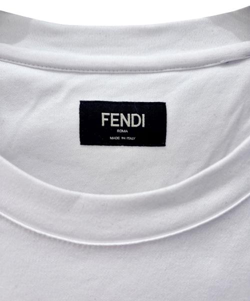 FENDI（フェンディ）FENDI (フェンディ) ロゴラベル カットソー ホワイト サイズ:Ｓの古着・服飾アイテム