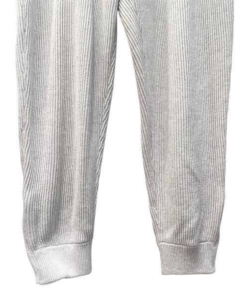 BRUNELLO CUCINELLI（ブルネロクチネリ）BRUNELLO CUCINELLI (ブルネロクチネリ) アンクルジップ付き コットン イングリッシュリブ ニットパンツ ライトグレー サイズ:XSの古着・服飾アイテム