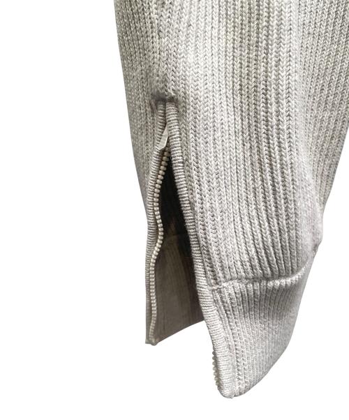 BRUNELLO CUCINELLI（ブルネロクチネリ）BRUNELLO CUCINELLI (ブルネロクチネリ) アンクルジップ付き コットン イングリッシュリブ ニットパンツ ライトグレー サイズ:XSの古着・服飾アイテム