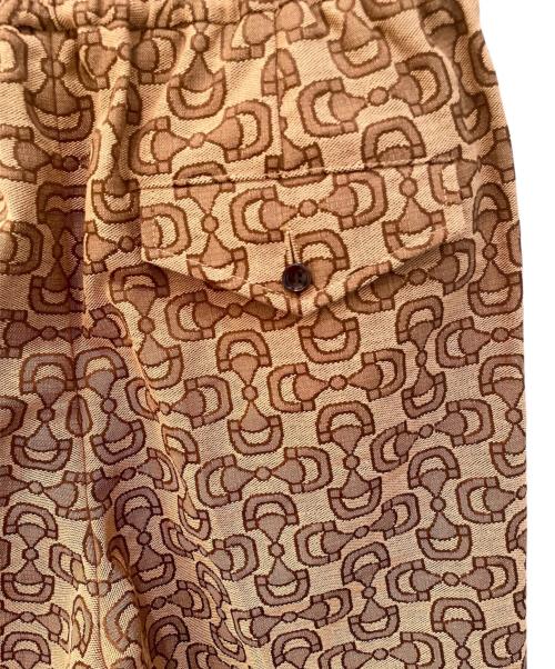 GUCCI（グッチ）GUCCI (グッチ) GGコットンキャンバスパンツ ブラウン サイズ:44の古着・服飾アイテム