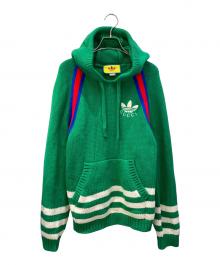 GUCCI×adidas（グッチ×アディダス）の古着「ロゴ刺繍ニットパーカー」｜グリーン