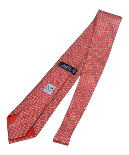 HERMES（エルメス）HERMES (エルメス) 総柄ネクタイ レッド サイズ:FREEの古着・服飾アイテム
