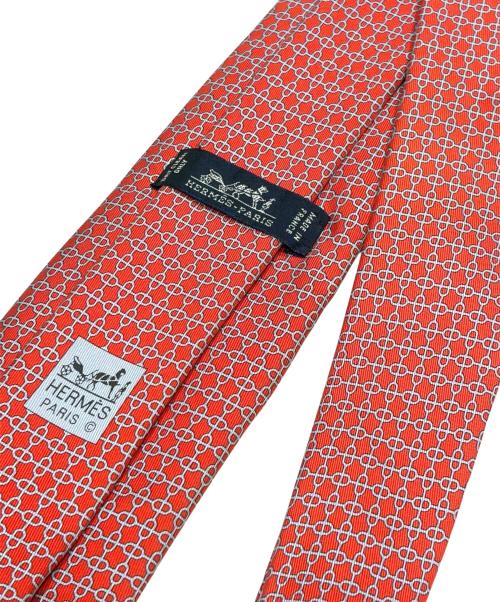 HERMES（エルメス）HERMES (エルメス) 総柄ネクタイ レッド サイズ:FREEの古着・服飾アイテム
