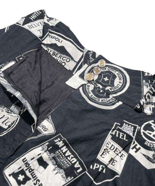 CHANEL（シャネル）CHANEL (シャネル) 80sプリントスカート ブラック サイズ:42の古着・服飾アイテム